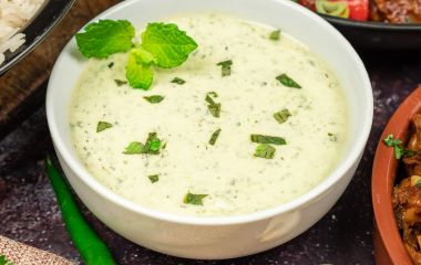 Milk-Raita with Cucumber and Mint - A Refreshing and Creamy Indian Side Dish Recipe